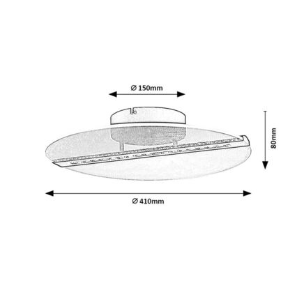 Rabalux - Plafonnier LED LED/20W/230V 3000 K Ø 41 cm noir/transparent