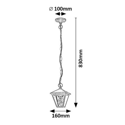 Rabalux - Hanglamp aan een ketting voor buiten 1xE27/40W/230V IP44