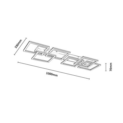 Rabalux - Plafonnier LED dimmable LED/40W/230V 3000-6500K 33x100 cm doré + télécommande