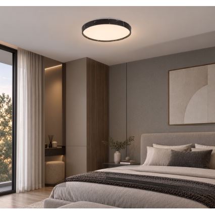 Rabalux - Plafonnier LED dimmable LED/24W/230V 3000-6500K Ø 38 cm noir + télécommande