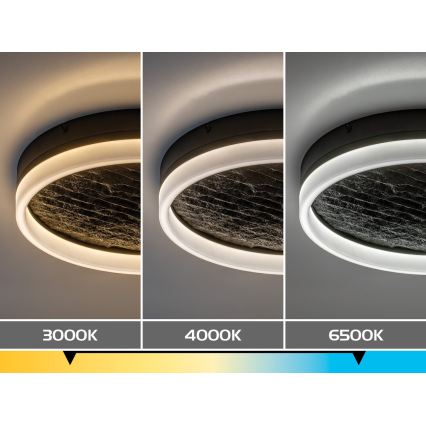 Rabalux - LED dimbare plafondlamp LED/24W/230V 3000-6500K Ø 40 cm zwart + afstandsbediening