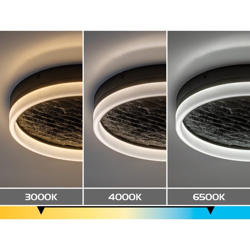 Rabalux - Plafonnier LED dimmable LED/24W/230V 3000-6500K Ø 40 cm noir + télécommande