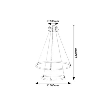 Rabalux - LED dimbare hanglamp aan kabel LED/55W/230V + afstandsbediening