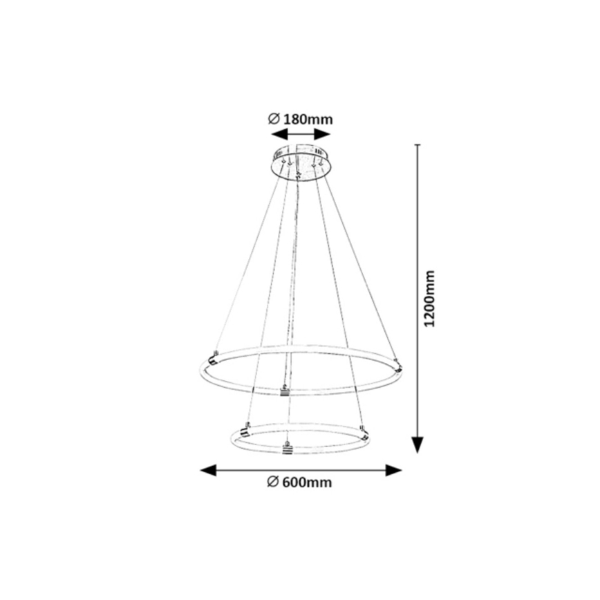 Rabalux - LED dimbare hanglamp aan kabel LED/55W/230V + afstandsbediening