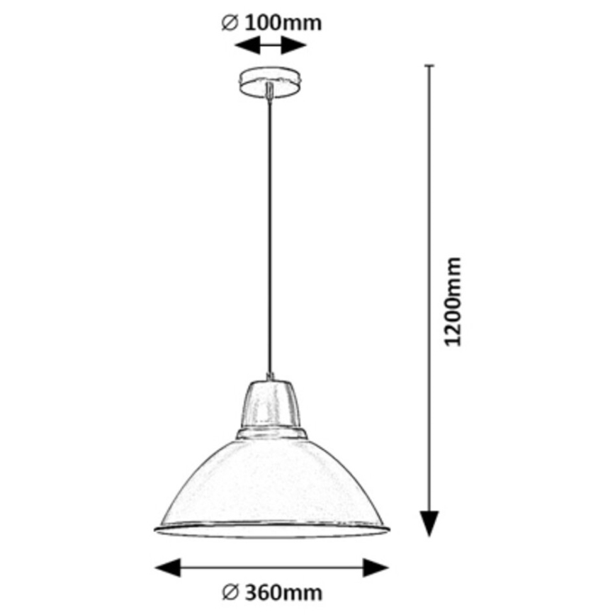 Rabalux - Suspension sur câble 1xE27/60W/230V Ø 36 cm blanche