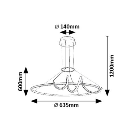 Rabalux - Suspension filaire à intensité variable LED/46W/230V 3000-6500K + Télécommande
