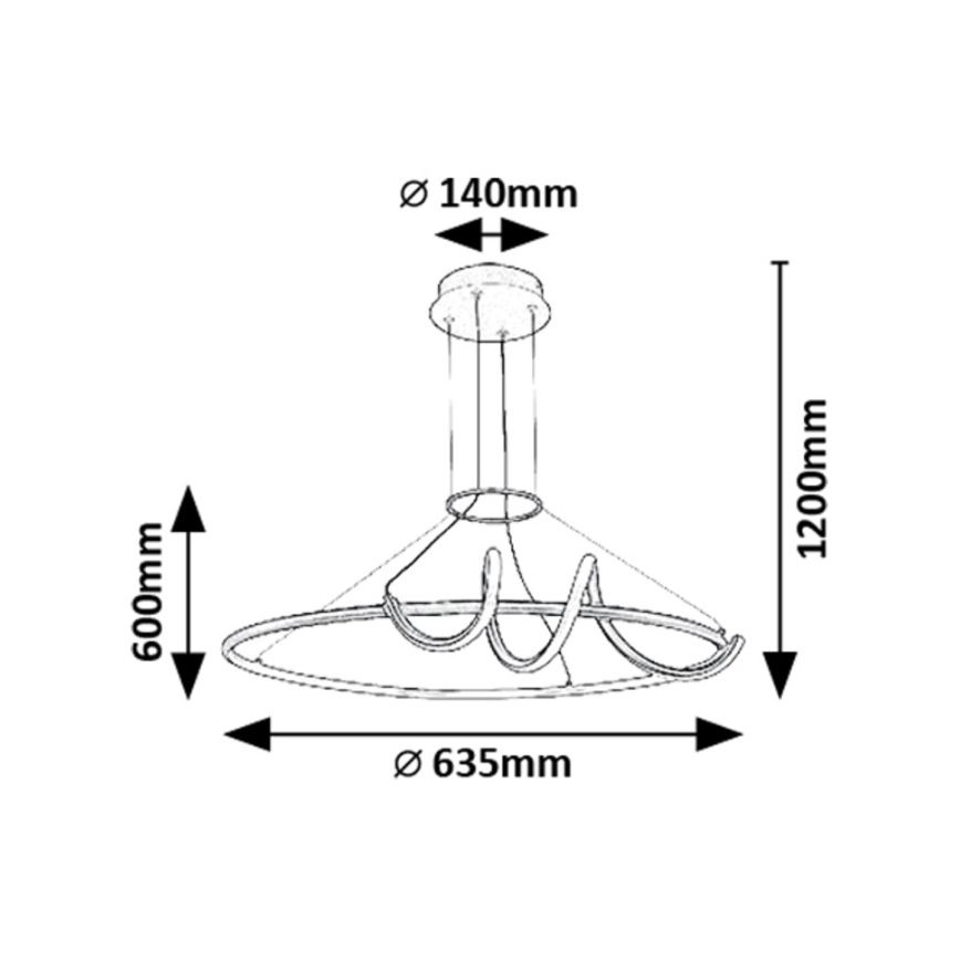 Rabalux - Suspension filaire à intensité variable LED/46W/230V 3000-6500K + Télécommande