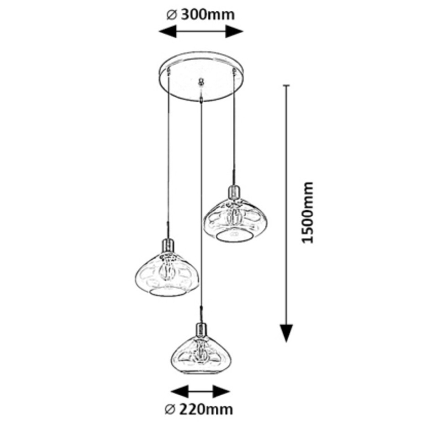 Rabalux - Hanglamp aan een koord 3xE27/40W/230V