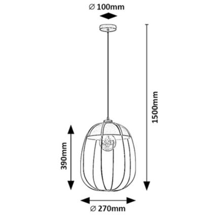 Rabalux - Suspension filaire 1xE27/60W/230V noir/bleu