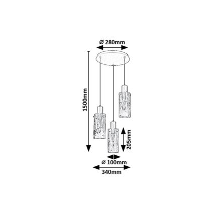Rabalux - Suspension filaire 3xE27/60W/230V