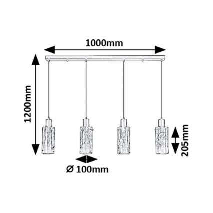 Rabalux - Hanglamp aan een koord 4xE27/60W/230V