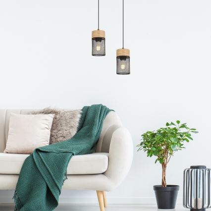 Rabalux - Hanglamp aan kabel 1xE27/25W/230V beukenhout