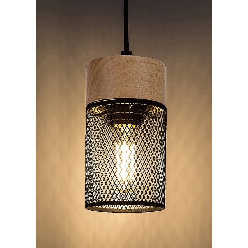 Rabalux - Hanglamp aan kabel 1xE27/25W/230V beukenhout