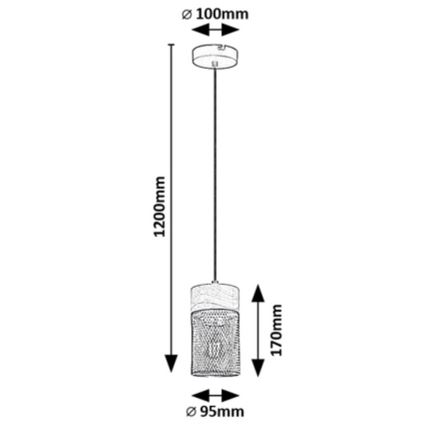 Rabalux - Hanglamp aan een koord 3xE27/25W/230V beuken