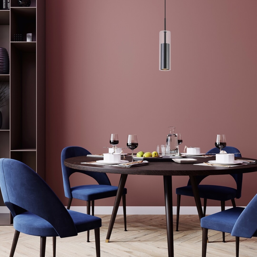 Rabalux - Hanglamp aan een koord 1xGU10/50W/230V doorzichtig/zwart