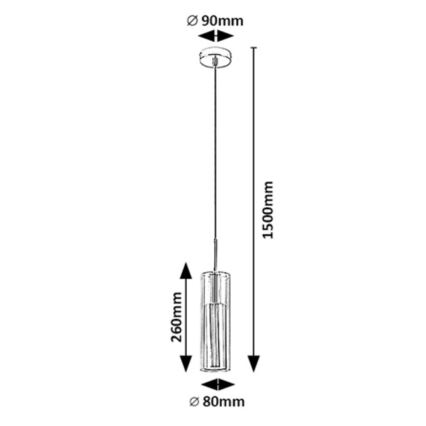 Rabalux - Hanglamp aan een koord 1xGU10/50W/230V doorzichtig/zwart