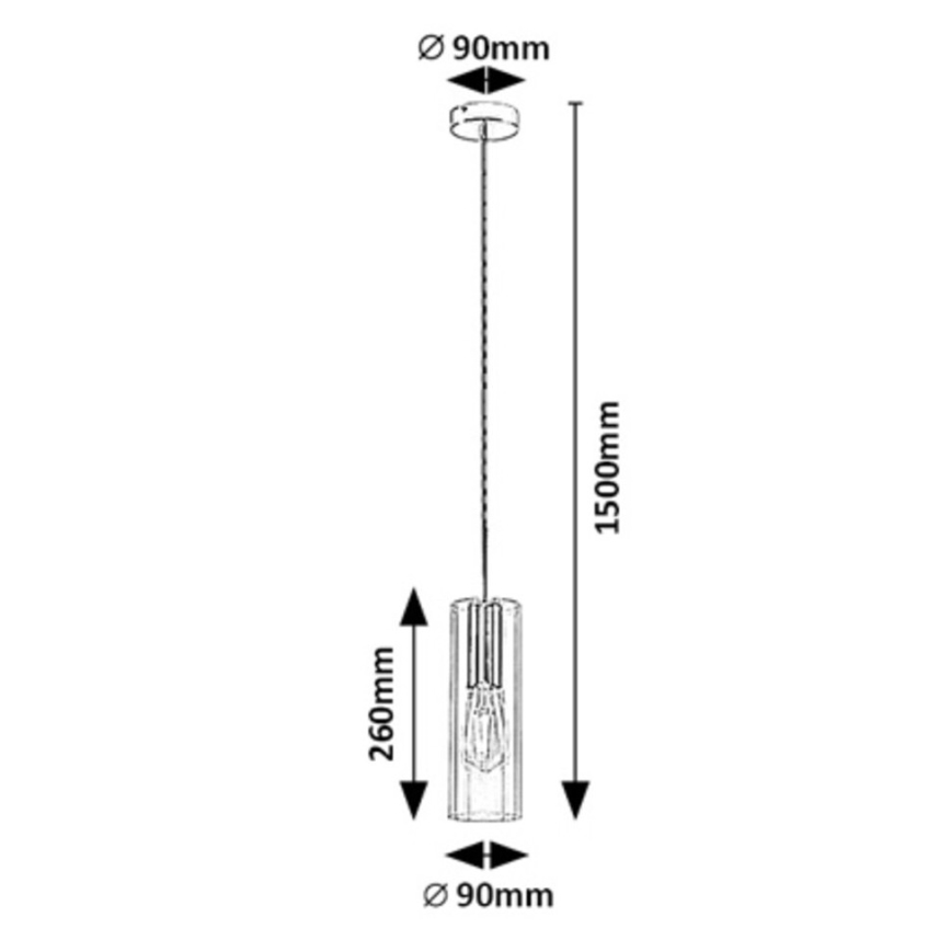 Rabalux - Hanglamp aan een koord 1xE27/40W/230V doorzichtig/glanzend chroom