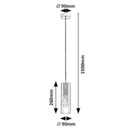 Rabalux - Hanglamp aan een koord 1xE27/40W/230V doorzichtig/goud