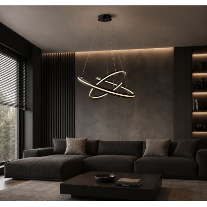 Rabalux - Dimbare LED-hanglamp aan kabel LED/80W/230V 3000-6500K zwart + afstandsbediening