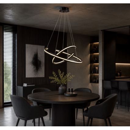 Rabalux - Dimbare LED-hanglamp aan kabel LED/80W/230V 3000-6500K zwart + afstandsbediening
