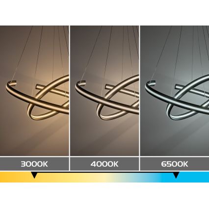 Rabalux - Dimbare LED-hanglamp aan kabel LED/80W/230V 3000-6500K zwart + afstandsbediening