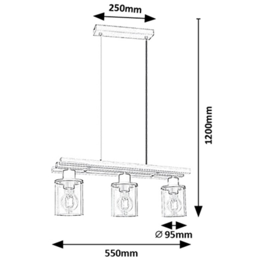 Rabalux - Suspension filaire 3xE27/25W/230V pin