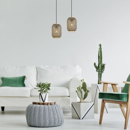Rabalux - Hanglamp aan kabel 1xE27/40W/230V rotan
