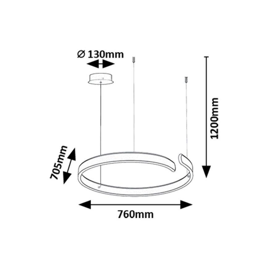 Rabalux - Suspension filaire LED/45W/230V 3000/4000/6500K