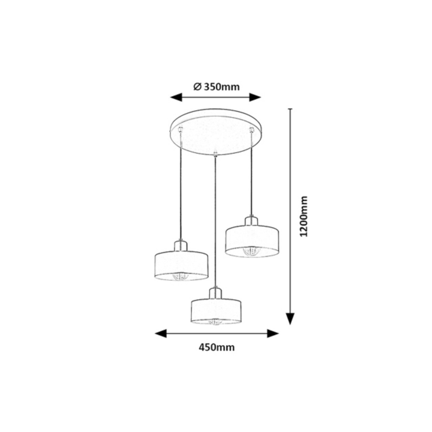 Rabalux - Suspension sur câble 3xE27/25W/230V