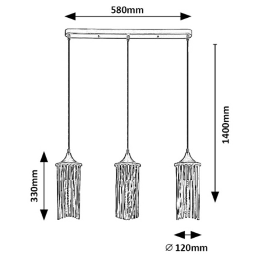 Rabalux - Hanglamp aan een koord 3xE27/40W/230V