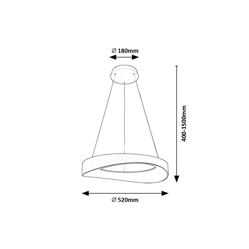 Rabalux - LED Hanglamp aan een koord LED/56W/230V 3000K zilver