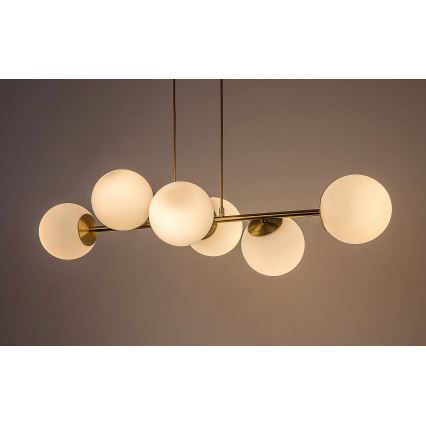 Rabalux - Hanglamp aan een koord 6xE27/35W/230V goud