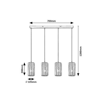 Rabalux - Suspension filaire 4xE27/40W/230V