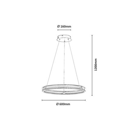 Rabalux - LED dimbare hanglamp aan kabel LED/60W/230V 3000-6500K grijs + afstandsbediening