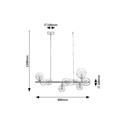 Rabalux - Hanglamp aan een koord 10xG9/28W/230V
