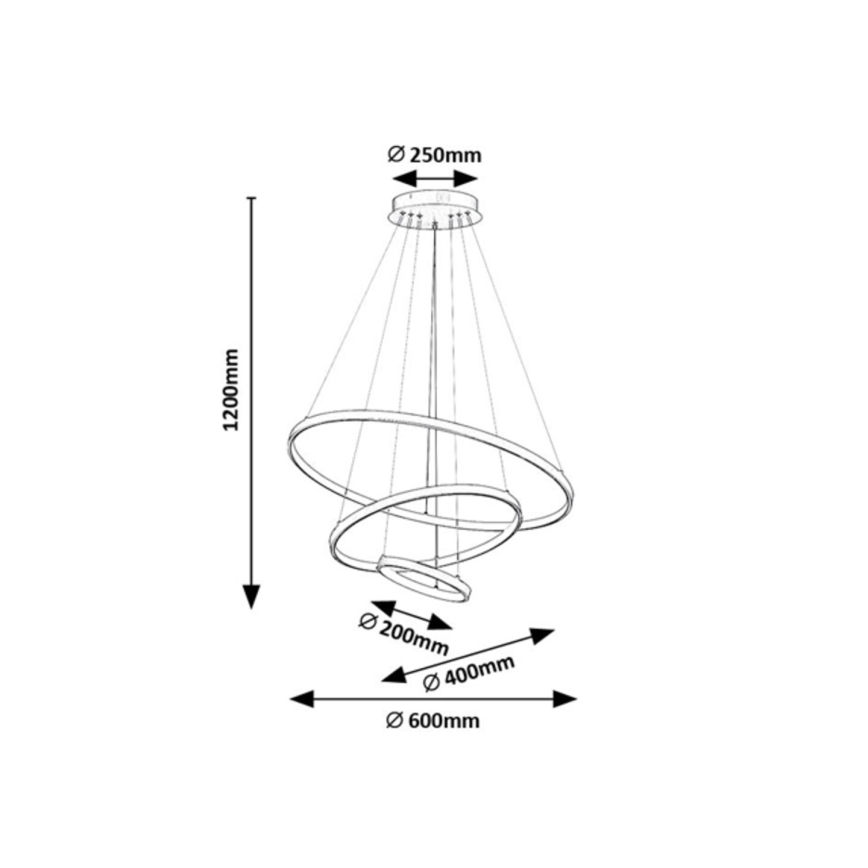 Rabalux - Suspension LED dimmable sur câble LED/90W/230V 3000-6500K + télécommande