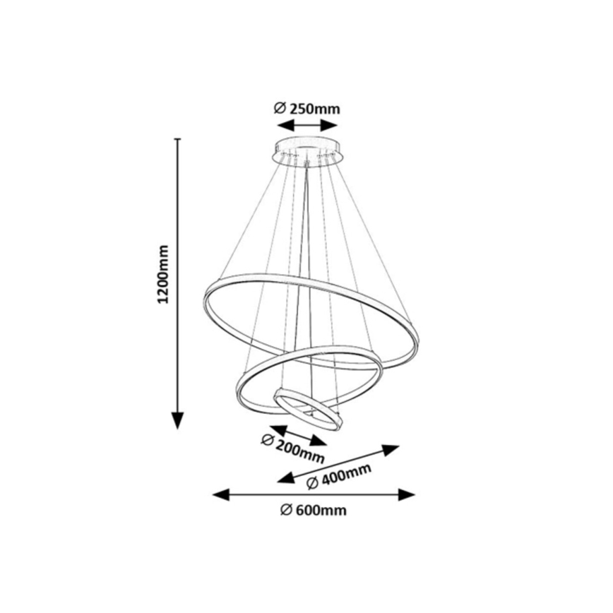 Rabalux - dimbare LED-hanglamp aan kabel LED/90W/230V 3000-6500K + afstandsbediening