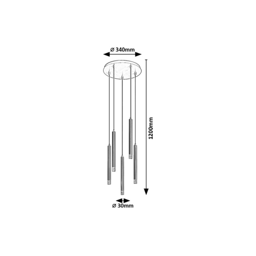 Rabalux - Hanglamp aan een koord 5xG9/5W/230V zwart
