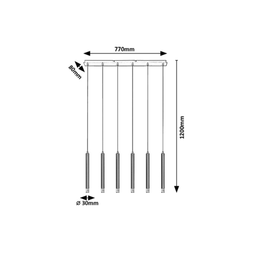 Rabalux - Suspension filaire 6xG9/5W/230V doré