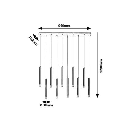 Rabalux - Suspension filaire 10xG9/5W/230V doré