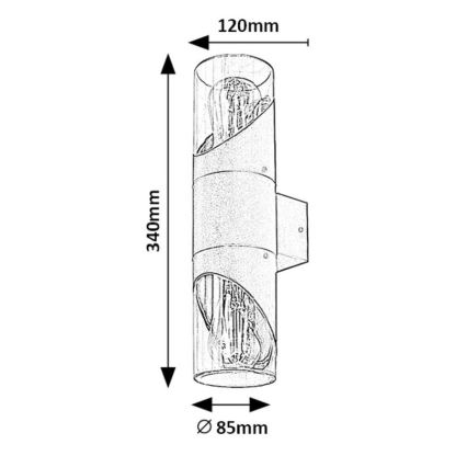 Rabalux - Wandlamp voor buiten 2xE27/28W/230V IP54