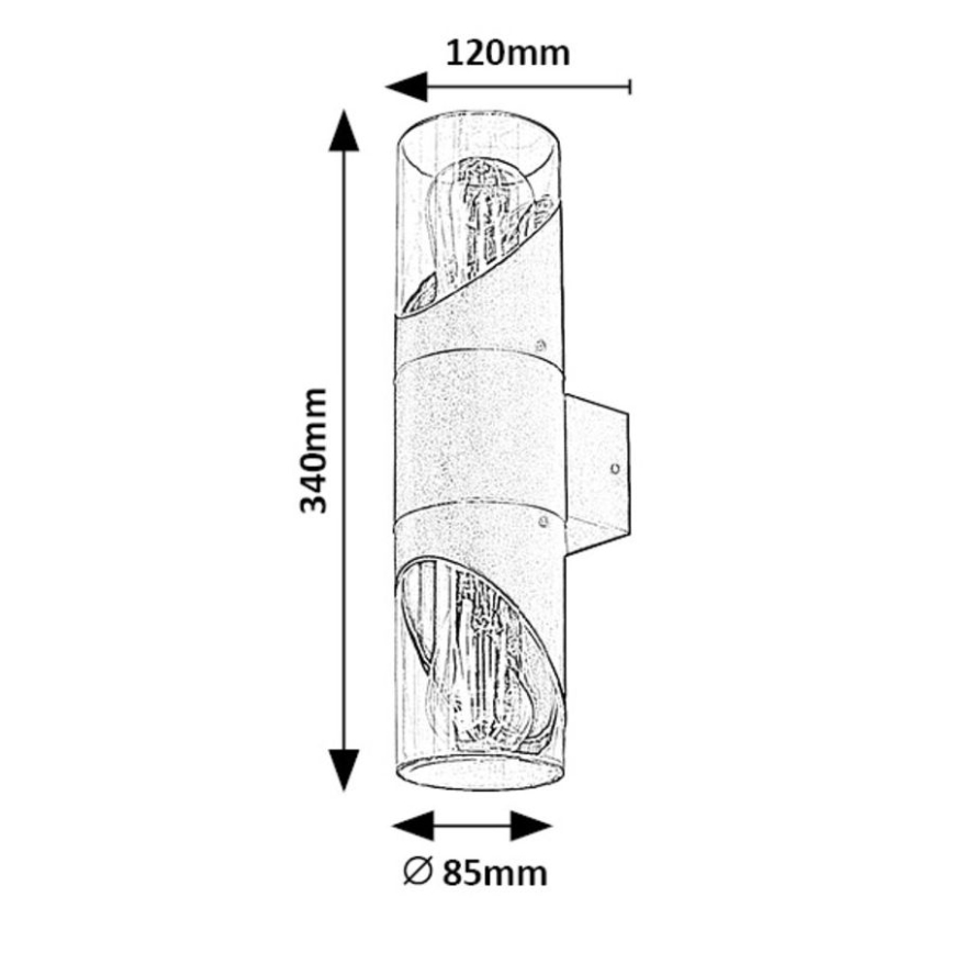 Rabalux - Wandlamp voor buiten 2xE27/28W/230V IP54