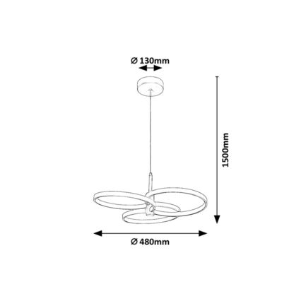 Rabalux - LED dimbare hanglamp aan kabel LED/50W/230V 3000-6500K + afstandsbediening