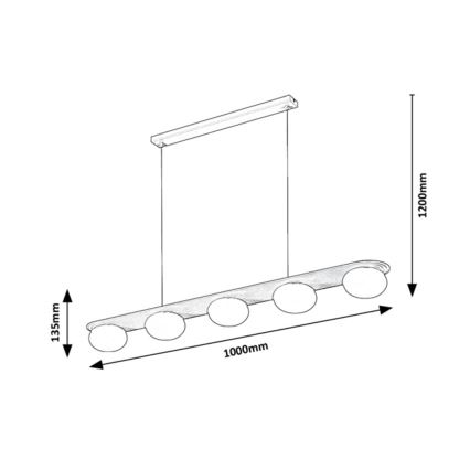 Rabalux - Hanglamp aan kabel 5xG9/25W/230V