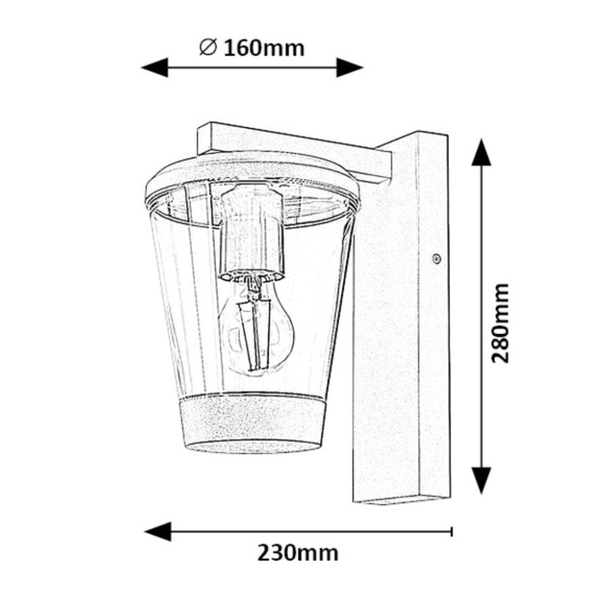 Rabalux - Buiten wandlamp 1xE27/40W/230V IP44