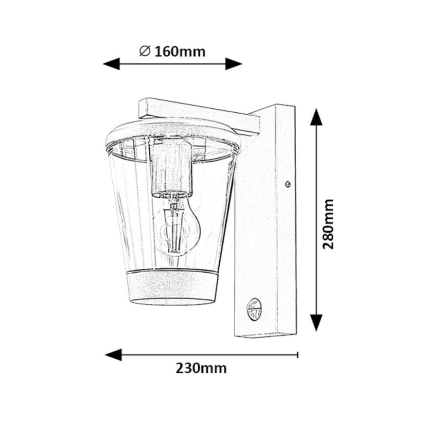 Rabalux - Buitenwandlamp met een sensor 1xe27/40W/230V IP44