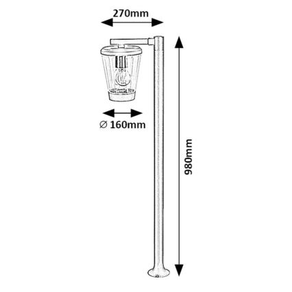 Rabalux - Buitenlamp 1xE27/40W/230V IP44