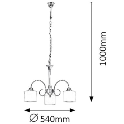 Rabalux - Hanglamp 3xE27/60W/230V brons