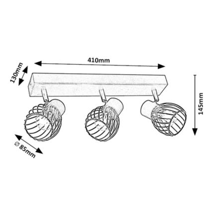 Rabalux - Spot 3xE14/10W/230V