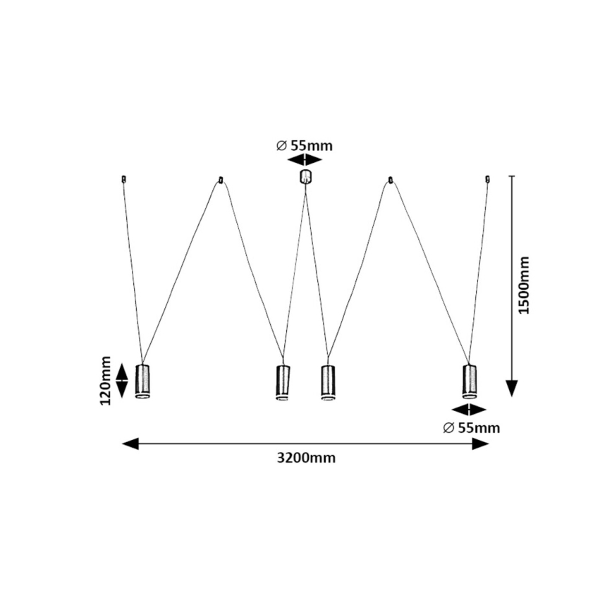 Rabalux - Hanglamp aan een koord 4xGU10/5W/230V spin